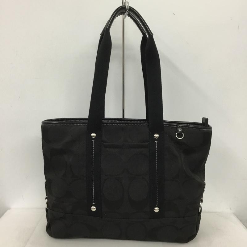 コーチ COACH トートバッグ トートバッグ F18844 シグネチャー 総柄 黒 / ブラック /  レディース USED 古着 中古 10143655