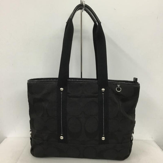 コーチ COACH トートバッグ トートバッグ F18844 シグネチャー 総柄 黒 / ブラック /  レディース USED 古着 中古 10143655