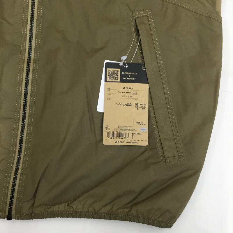 ザノースフェイス THE NORTH FACE ジャケット、上着 ジャケット、ブレザー FREE RUN STREAM JACKET フリー ラン ストリーム ジャケット NP12390 タグ付 L ロゴ、文字 カーキ / カーキ /  メンズ USED 古着 中古 10108117