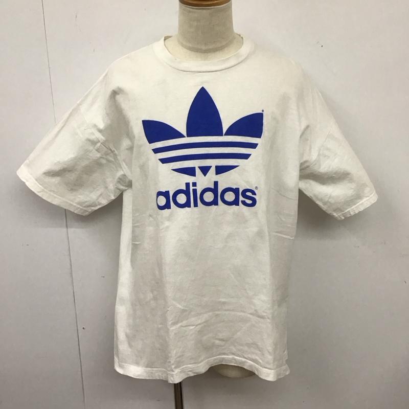 アディダス adidas Tシャツ 半袖 半袖カットソー プリントTシャツ クルーネックカットソー 80s L プリント 白 / ホワイト /  メンズ USED 古着 中古 10126665