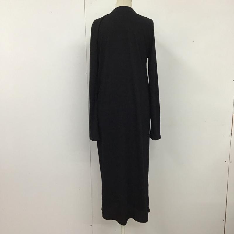 ザラ ZARA カーディガン 長袖 0264 603 800 ロング丈 Vネック L 無地 黒 / ブラック /  レディース USED 古着 中古 10120036