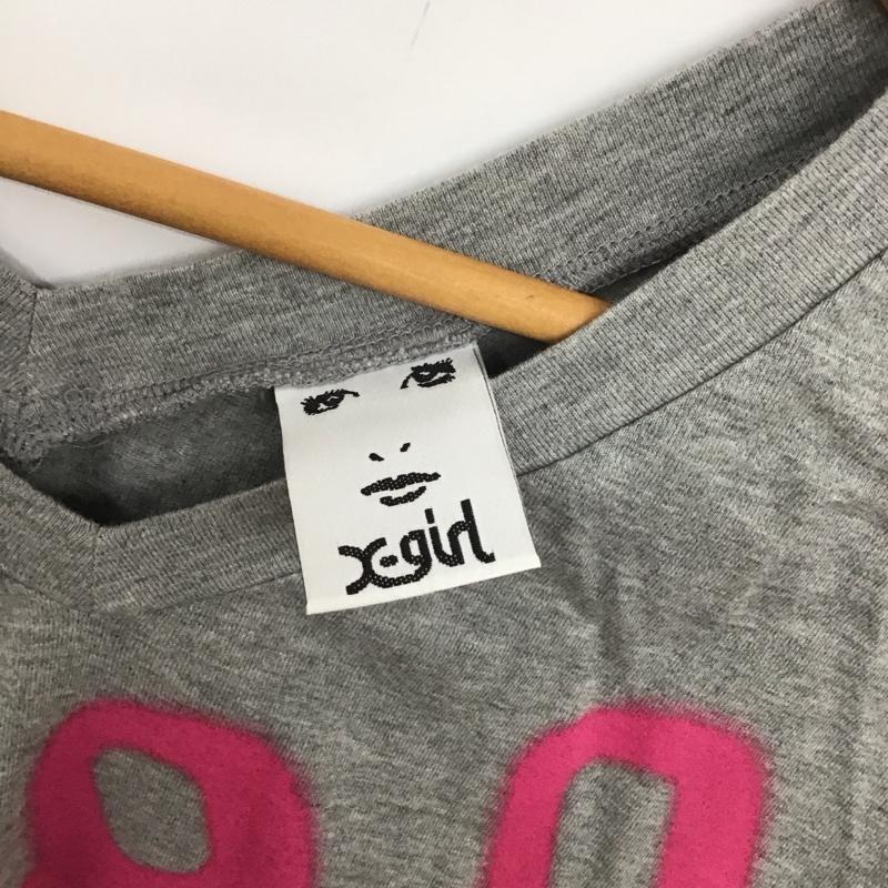 エックスガール X-girl カットソー 七分袖 1 プリント 灰 / グレー /  レディース USED 古着 中古 10139852