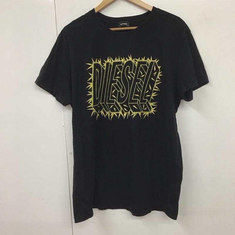 ディーゼル DIESEL Tシャツ 半袖 半袖カットソー プリントTシャツ クルーネックカットソー XL プリント 黒 / ブラック /  メンズ USED 古着 中古 10130284