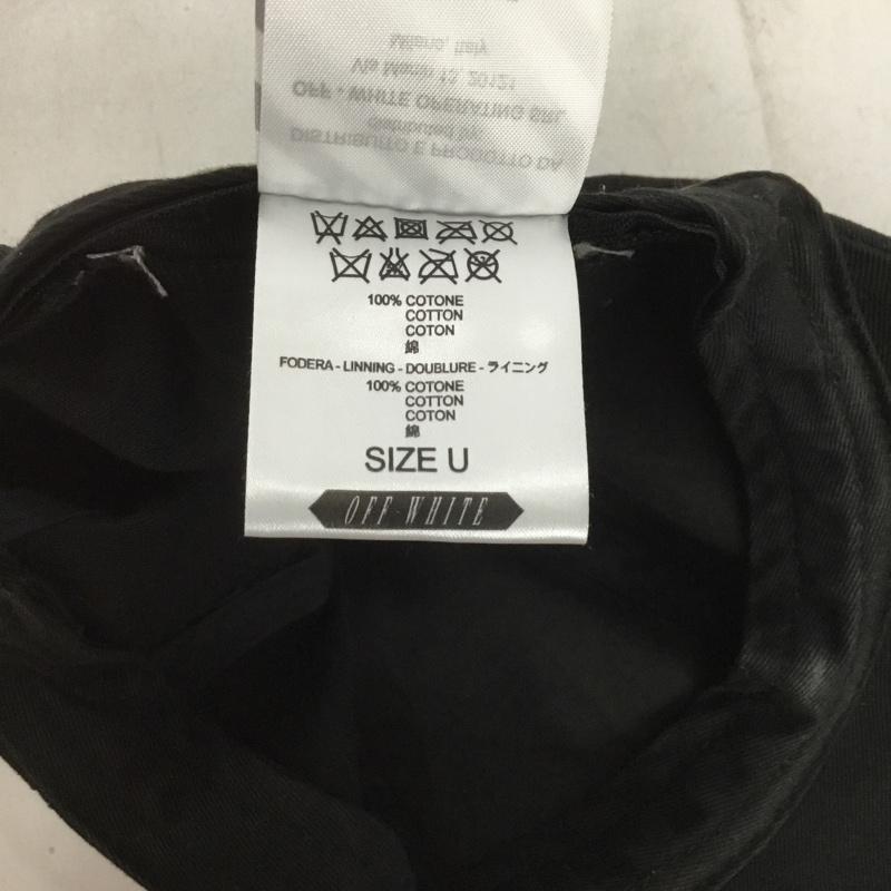 オフホワイト Off-White 帽子 キャップ プリント 黒 / ブラック /  メンズ USED 古着 中古 10133096