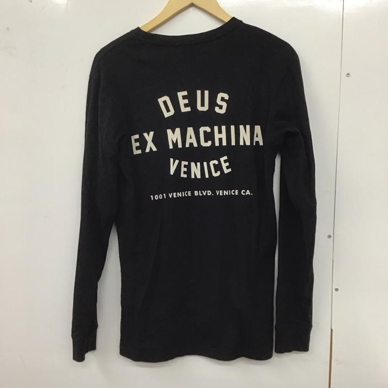 デウスエクスマキナ DEUS EX MACHINA カットソー 長袖 長袖カットソー プリントカットソー クルーネック XS ロゴ、文字 黒 / ブラック /  メンズ USED 古着 中古 10128781