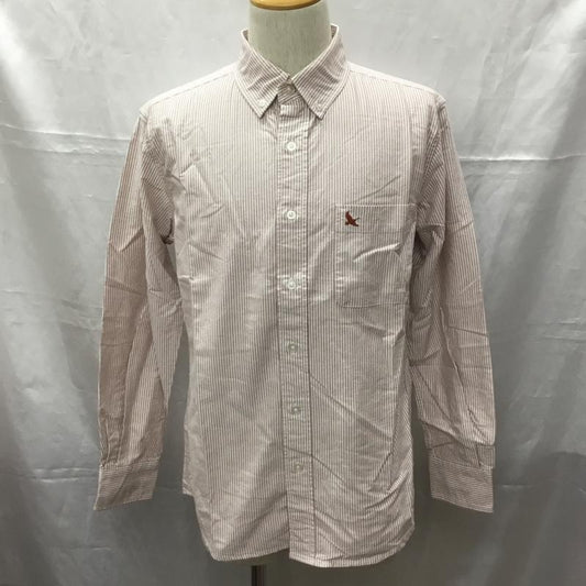 エディーバウアー Eddie Bauer シャツ、ブラウス 長袖 ボタンダウンシャツ S ストライプ 白 / ホワイト / X 赤 / レッド /  メンズ USED 古着 中古 10112753