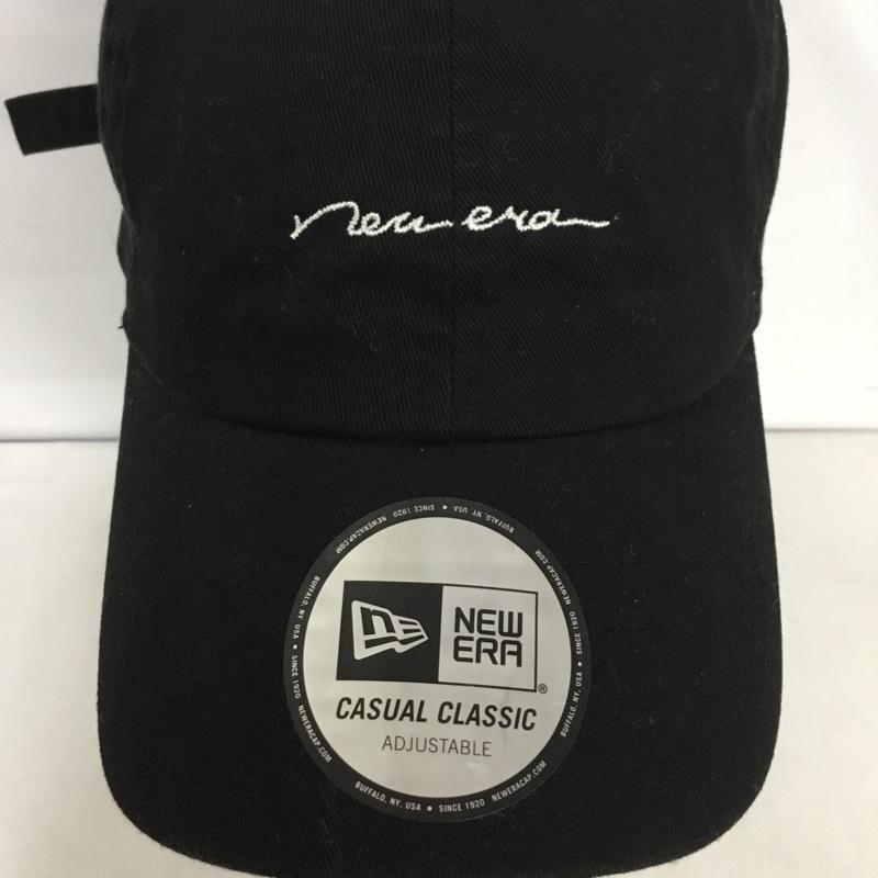 ニューエラ NEW ERA 帽子 キャップ 筆記体 ロゴ 刺繍 黒 / ブラック /  レディース USED 古着 中古 10141949