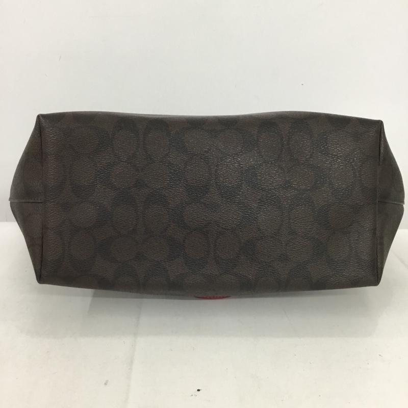 コーチ COACH トートバッグ トートバッグ F58292 ロゴ、文字 茶 / ブラウン / X 赤 / レッド /  レディース USED 古着 中古 10131946