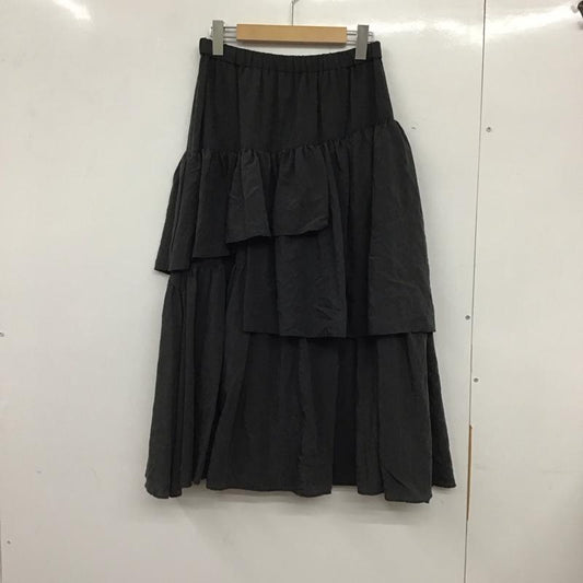 ミラオーウェン Mila Owen スカート ロングスカート ロングスカート フレアスカート カジュアルスカート 1 無地 黒 / ブラック /  レディース USED 古着 中古 10135084
