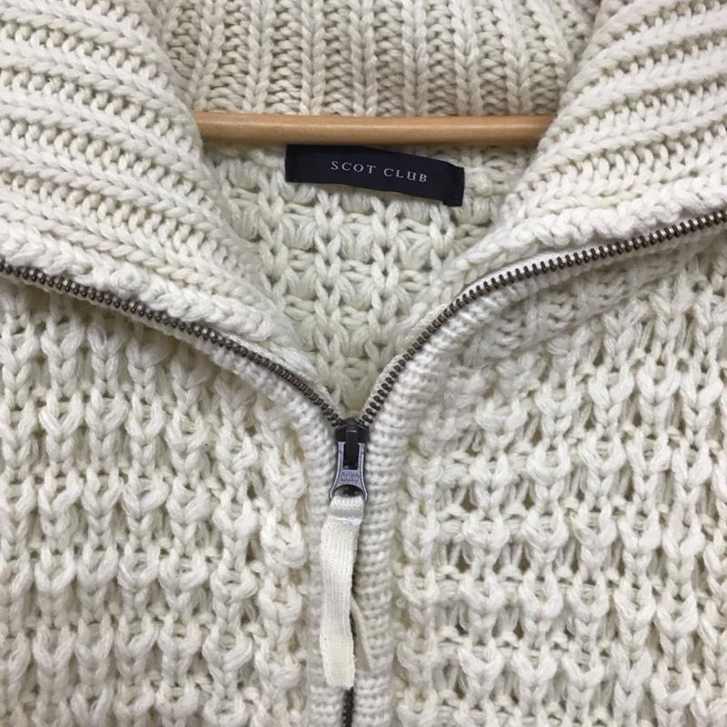 スコットクラブ SCOTCLUB カーディガン 長袖 無地 白 / ホワイト /  レディース USED 古着 中古 10142752
