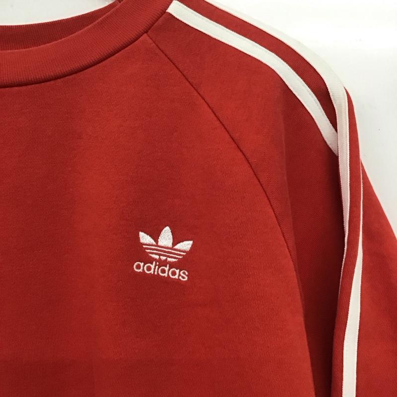 アディダス adidas トレーナー 長袖 fm3761 クルーネック スウェットトレーナー 0 ロゴ、文字 赤 / レッド /  メンズ USED 古着 中古 10145841