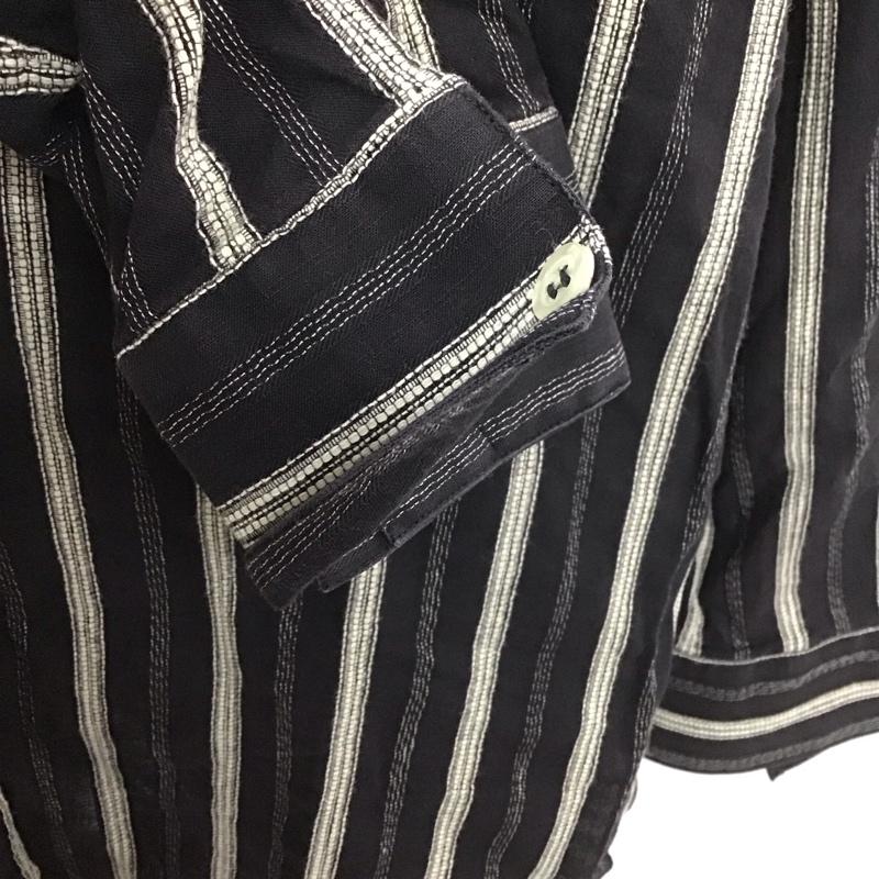 ヴェルサーチ VERSACE シャツ、ブラウス 長袖 VERSACE CLASSIC V2 コットン ストライプ 紺 / ネイビー / X 白 / ホワイト /  メンズ USED 古着 中古 10107660