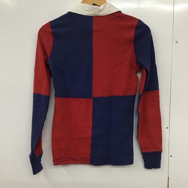 ラルフローレン ラグビー RALPH LAUREN RUGBY ポロシャツ 長袖 長袖ポロシャツ 長袖カットソー カラーシャツ S ロゴ、文字 赤 / レッド / X 紺 / ネイビー /  レディース USED 古着 中古 10132947