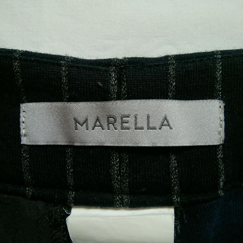 マレーラ MARELLA ボトムス ボトムス クロップドパンツ 44 ストライプ 紺 / ネイビー /  レディース USED 古着 中古 10016693