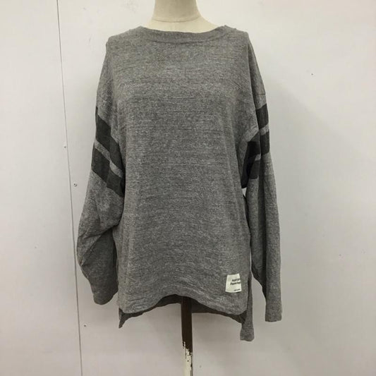 アメリカーナ AMERICANA カットソー 長袖 FOOT BALL TEE 後ろVネック丸胴 ワンポイント 灰 / グレー /  レディース USED 古着 中古 10122465