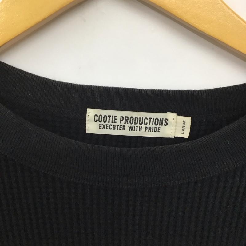 クーティープロダクションズ COOTIE PRODUCTIONS トレーナー 長袖 長袖スウェット ワッフル クルーネックカットソー L 無地 黒 / ブラック /  メンズ USED 古着 中古 10140839