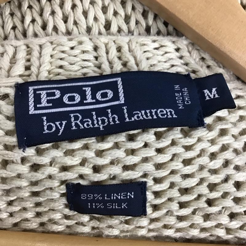 ポロバイラルフローレン Polo by RALPH LAUREN ニット、セーター 長袖 長袖ニットカットソー Vネック セーター M 無地 ベージュ / ベージュ /  メンズ USED 古着 中古 10147269