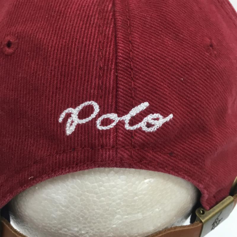 ポロラルフローレン POLO RALPH LAUREN 帽子 キャップ 6パネル ロゴ キャップ タグ付 ロゴ、文字 えんじ / ワインレッド /  メンズ USED 古着 中古 10106051