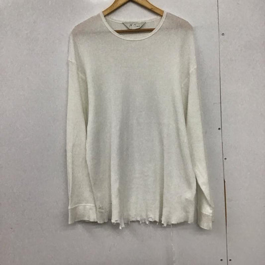 アンセルム ANCELLM カットソー 長袖 anc-ct134 25AW AGEWAFFLECREWLSTSHIRT 3 ダメージ加工 白 / ホワイト /  メンズ USED 古着 中古 10148066