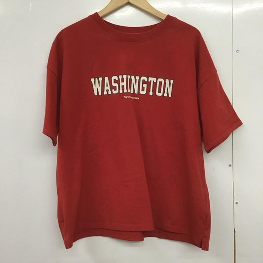 ニコアンド niko and... Tシャツ 半袖 L ロゴ、文字 X プリント 赤 / レッド /  レディース USED 古着 中古 10148422