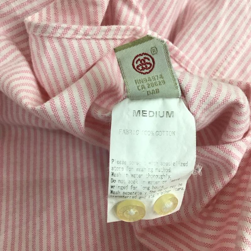 ステューシー STUSSY シャツ、ブラウス 半袖 半袖シャツ ストライプシャツ ボタンダウンシャツ M ストライプ 白 / ホワイト / X 桃 / ピンク /  メンズ USED 古着 中古 10112089
