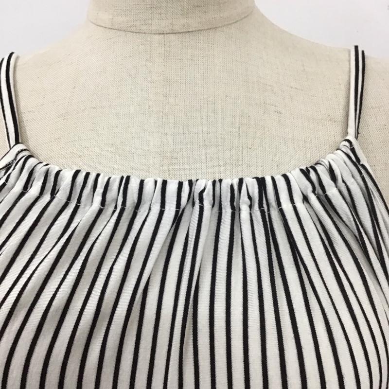 ザラコレクション ZARA COLLECTION ワンピース ロングスカート ノースリーブロングワンピース フレアスカートワンピース ストライプスカート M ストライプ 白 / ホワイト / X 黒 / ブラック /  レディース USED 古着 中古 10113708