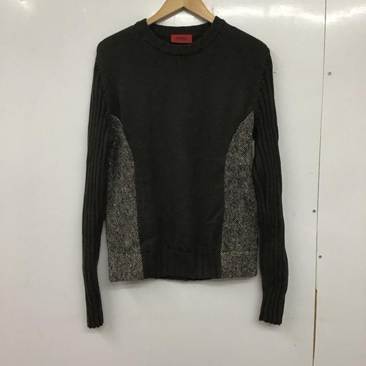 ヒューゴボス HUGO BOSS ニット、セーター 長袖 長袖ニットカットソー クルーネック セーター 無地 カーキ / カーキ /  メンズ USED 古着 中古 10137482
