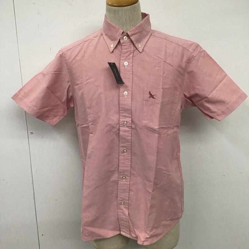 エディーバウアー Eddie Bauer シャツ、ブラウス 半袖 半袖シャツ カラーシャツ カジュアルシャツ ボタンダウンシャツ S ロゴ、文字 赤 / レッド /  メンズ USED 古着 中古 10111120