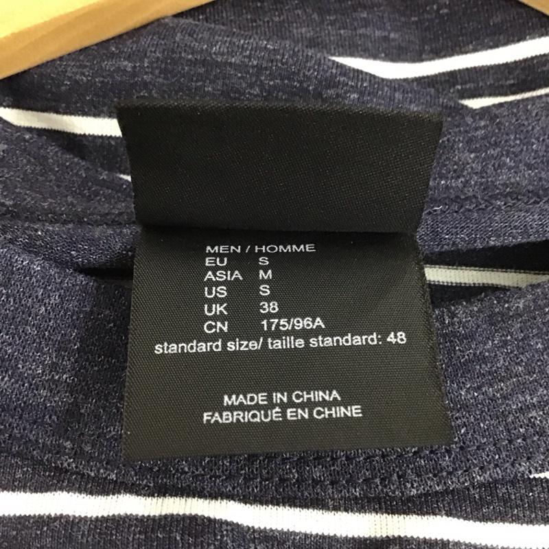 ジャック・ウルフスキン Jack Wolfskin Tシャツ 半袖 半袖カットソー プリントTシャツ クルーネックカットソー M ボーダー柄 白 / ホワイト / X 紺 / ネイビー /  メンズ USED 古着 中古 10148246