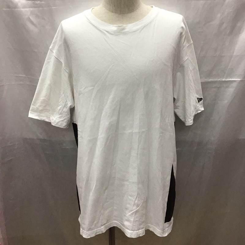 ニューエラ NEW ERA Tシャツ 半袖 半袖カットソー プリントTシャツ クルーネックカットソー XL ロゴ、文字 白 / ホワイト / X 黒 / ブラック /  メンズ USED 古着 中古 10111800