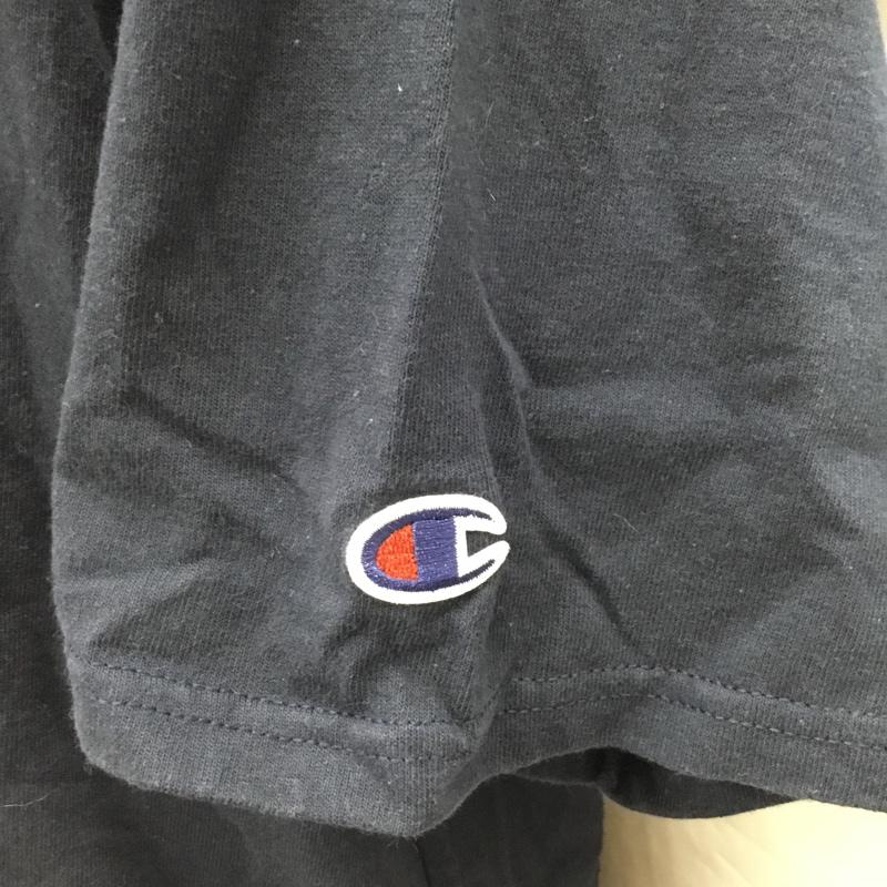 チャンピオン Champion Tシャツ 半袖 半袖カットソー 無地Tシャツ クルーネックカットソー L 無地 紺 / ネイビー /  メンズ USED 古着 中古 10120481