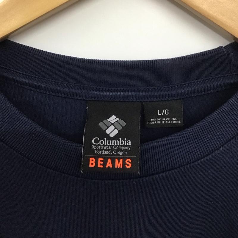 コロンビア Columbia Tシャツ 長袖 222 pm4421 長袖Tシャツ ロングスリーブTシャツ プリントTシャツ L ロゴ、文字 紺 / ネイビー /  メンズ USED 古着 中古 10140103