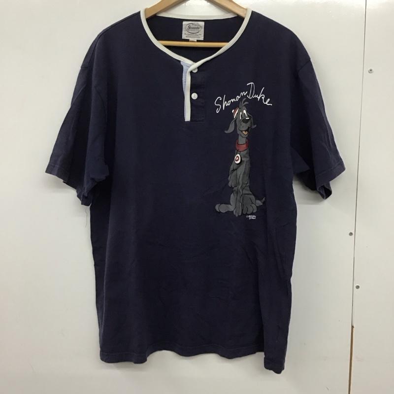 ショーナンボー Shonanbo Tシャツ 半袖 半袖カットソー プリントTシャツ ヘンリーネックカットソー XL プリント 紺 / ネイビー /  メンズ USED 古着 中古 10136093