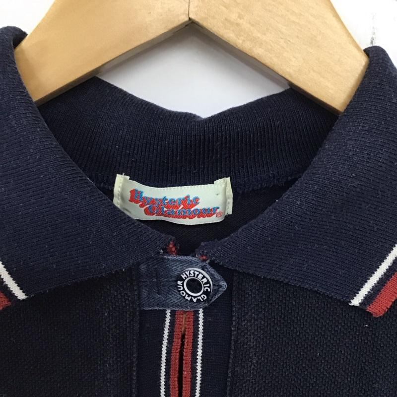 ヒステリックグラマー HYSTERIC GLAMOUR ポロシャツ 半袖 2CH-3910 胸ポケット FREE ロゴ、文字 紺 / ネイビー /  レディース USED 古着 中古 10133561