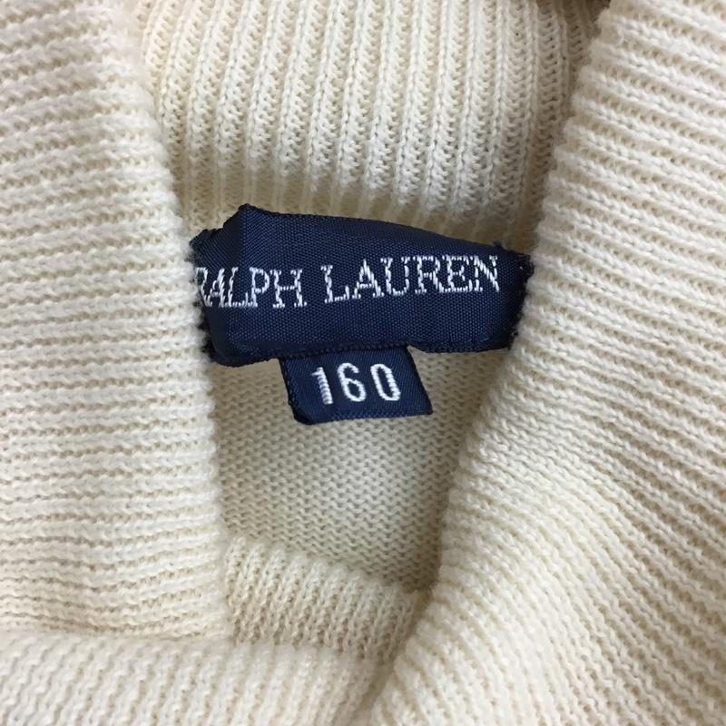 ラルフローレン RALPHLAUREN ニット、セーター 長袖 長袖ニットカットソー フリルカラーカットソー 160cm 無地 アイボリー / アイボリー /  ガールズ USED 古着 中古 10110310