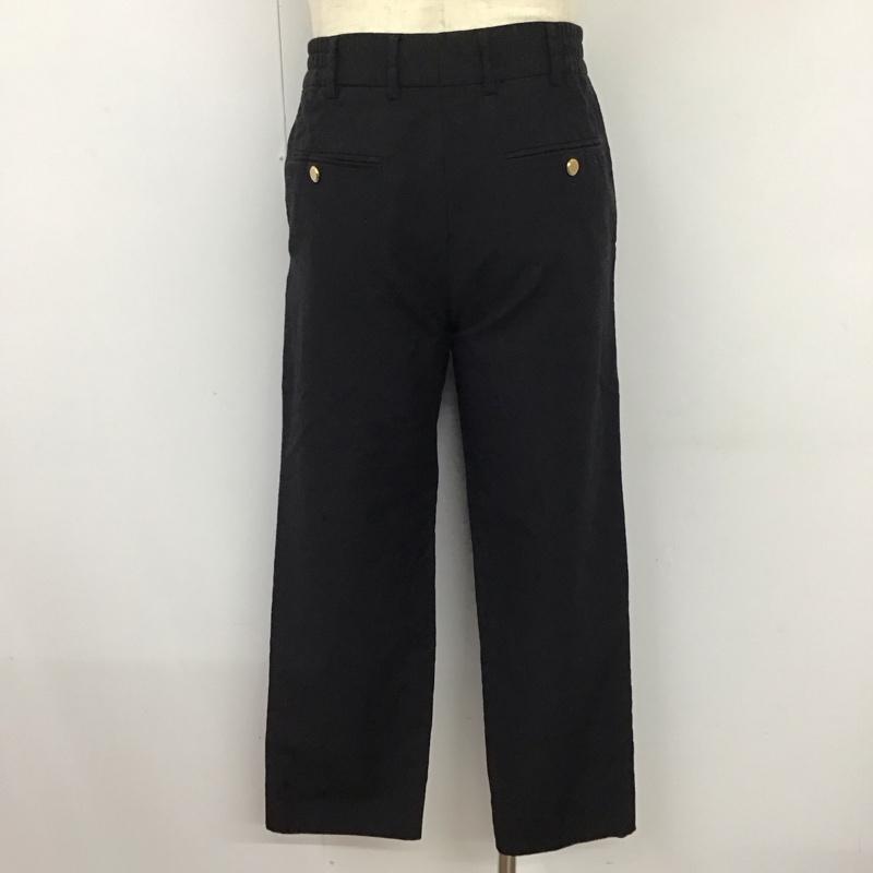 グッチ GUCCI パンツ スラックス 金ボタン ウール混 46 無地 黒 / ブラック /  メンズ USED 古着 中古 10119674