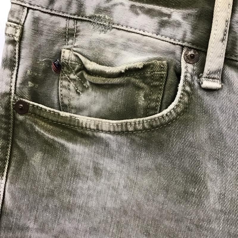 ポロラルフローレン POLO RALPH LAUREN パンツ デニム、ジーンズ デニムパンツ スリムパンツ ストレッチパンツ ジーンズ 30インチ ダメージ加工 カーキ / カーキ /  メンズ USED 古着 中古 10118438