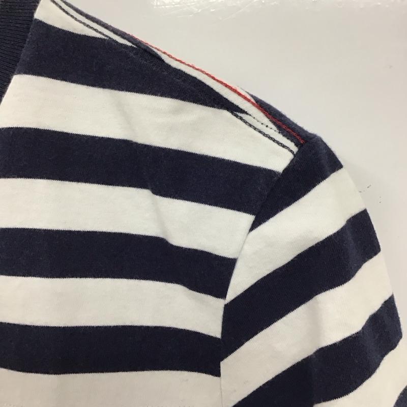 トミー ジーンズ TOMMY JEANS Tシャツ 半袖 L ボーダー柄 白 / ホワイト / X 紺 / ネイビー /  メンズ USED 古着 中古 10134830