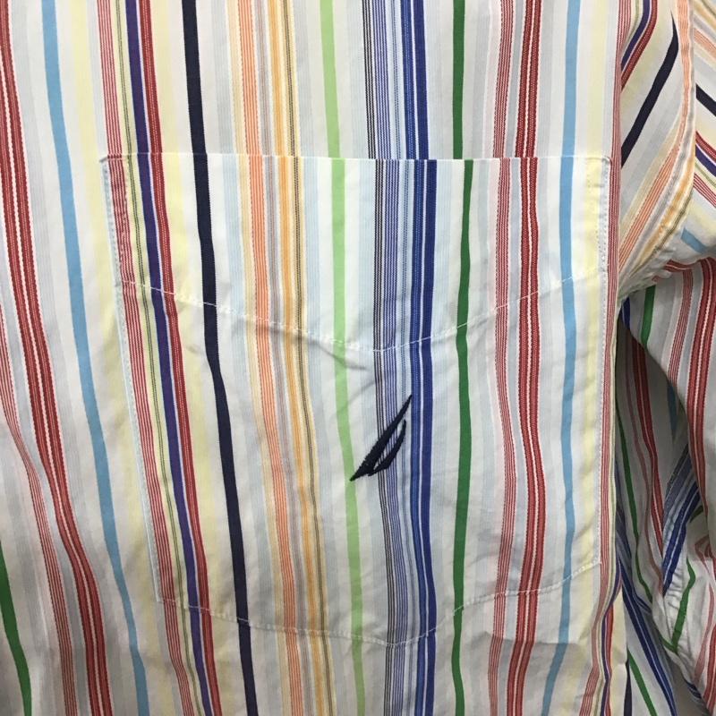 ノーティカ NAUTICA シャツ、ブラウス 長袖 長袖シャツ ストライプシャツ カラーシャツ L ストライプ マルチカラー / マルチカラー /  メンズ USED 古着 中古 10125067