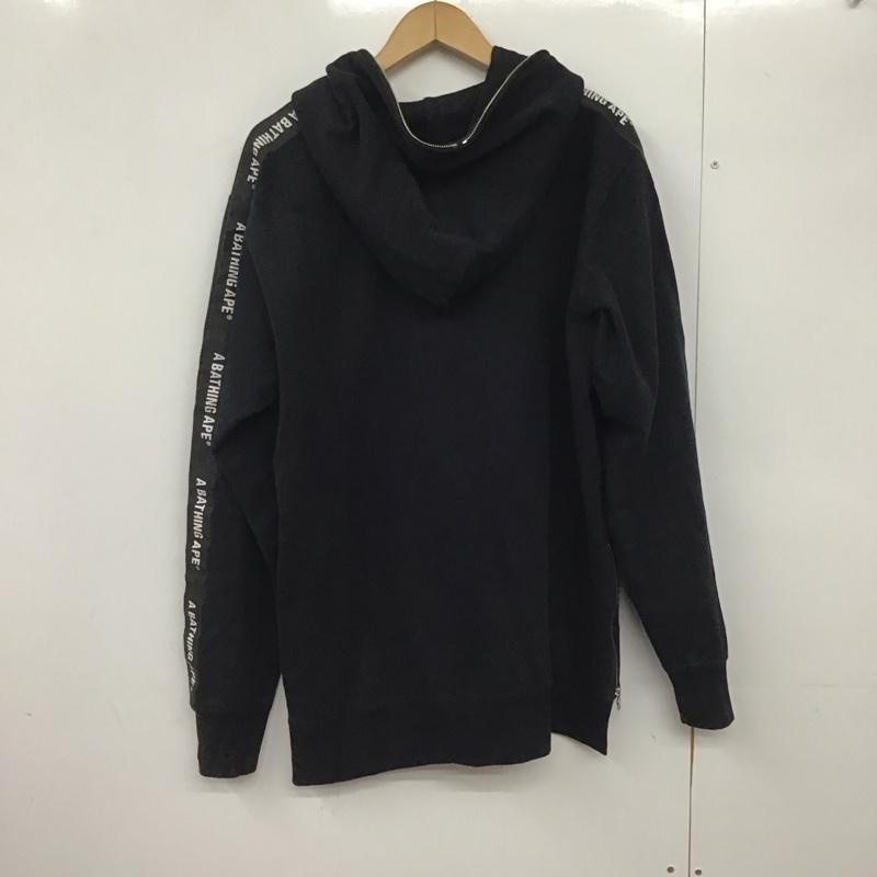 アベイシングエイプ A BATHING APE パーカー 長袖 長袖パーカー ジップアップパーカー スウェット XL ロゴ、文字 黒 / ブラック /  メンズ USED 古着 中古 10145898
