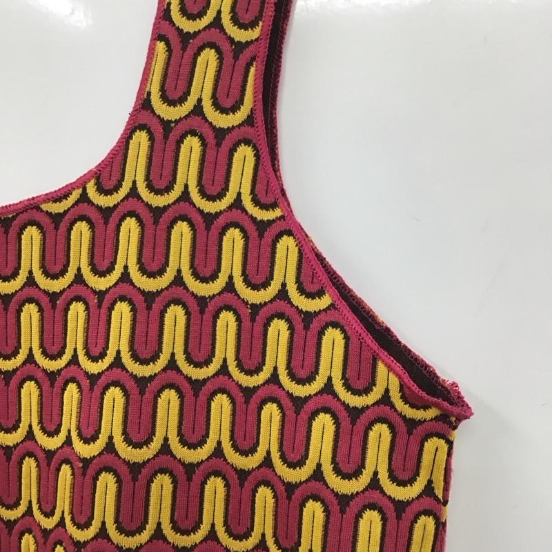 ザラ ZARA ワンピース ひざ丈スカート 1930 012 641 ノースリーブ M 総柄 桃 / ピンク / X 橙 / オレンジ /  レディース USED 古着 中古 10142151