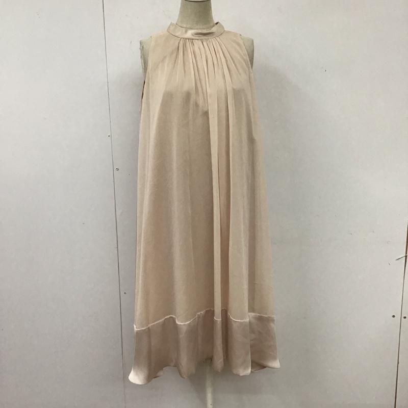レイビームス Ray BEAMS ワンピース ひざ丈スカート 619A-3485 ノースリーブ シフォン リボン 無地 桃 / ピンク /  レディース USED 古着 中古 10113862