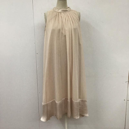 レイビームス Ray BEAMS ワンピース ひざ丈スカート 619A-3485 ノースリーブ シフォン リボン 無地 桃 / ピンク /  レディース USED 古着 中古 10113862