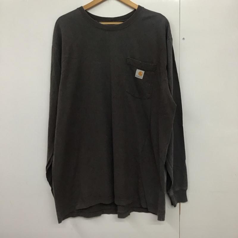 カーハート Carhartt Tシャツ 長袖 XL 無地 茶 / ブラウン /  メンズ USED 古着 中古 10141114