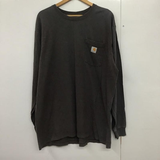 カーハート Carhartt Tシャツ 長袖 XL 無地 茶 / ブラウン /  メンズ USED 古着 中古 10141114