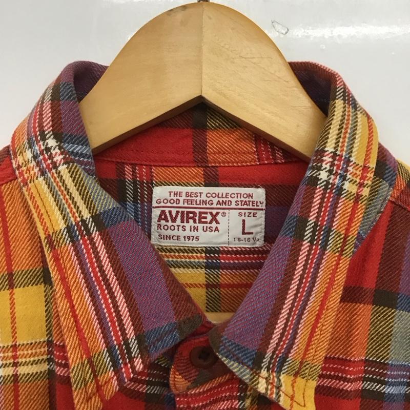 アヴィレックス AVIREX シャツ、ブラウス 長袖 長袖シャツ チェックシャツ カラーシャツ L チェック マルチカラー / マルチカラー /  メンズ USED 古着 中古 10145317