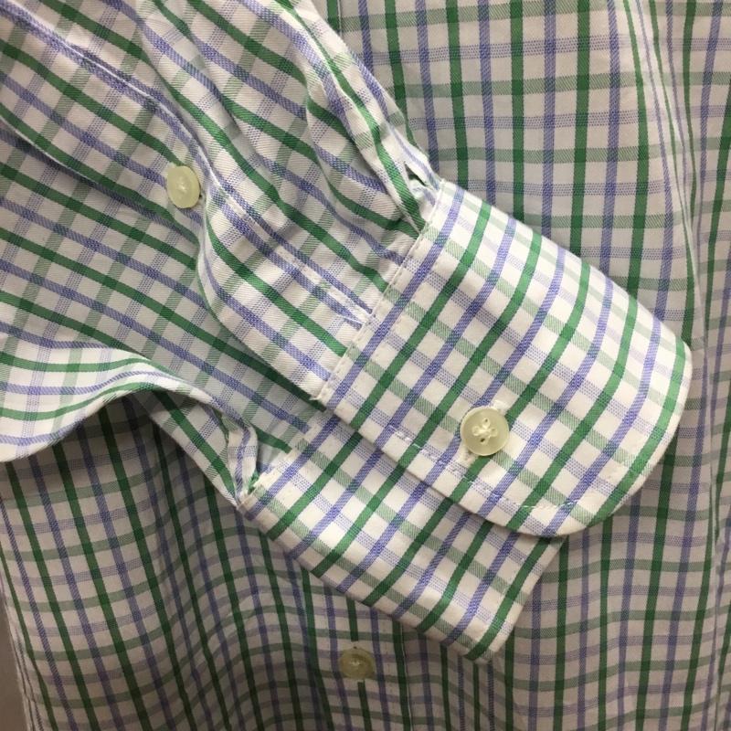 チャップス CHAPS シャツ、ブラウス 長袖 ボタンダウン 胸ポケット チェック 白 / ホワイト / X 緑 / グリーン / X 青 / ブルー /  メンズ USED 古着 中古 10116101