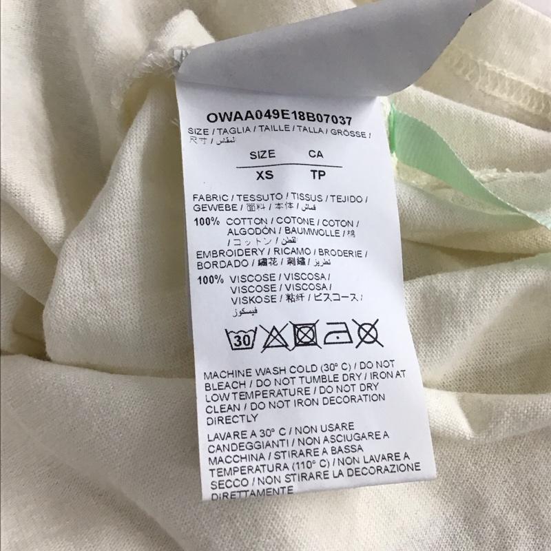 オフホワイト off white Tシャツ 半袖 半袖カットソー 刺繍Tシャツ クルーネックカットソー XS ロゴ、文字 アイボリー / アイボリー /  メンズ USED 古着 中古 10150906