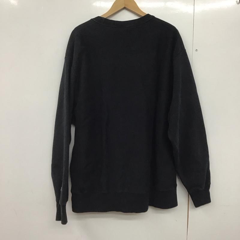 チャンピオン Champion トレーナー 長袖 長袖トレーナー スウェット クルーネック プルオーバー XL ロゴ、文字 黒 / ブラック /  メンズ USED 古着 中古 10142436