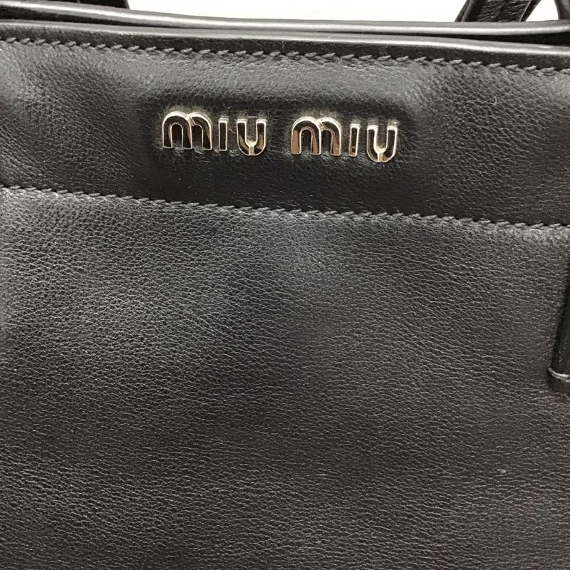 ミュウミュウ miu miu トートバッグ トートバッグ RR1934 レザー ロゴ、文字 黒 / ブラック /  レディース USED 古着 中古 10114295